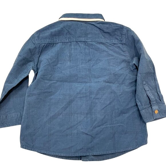 Mayoral Baby & Toddler Button-Down Blue Corduroy Shirt NWT Soft Fabric 18 Months - Picture 3 of 4